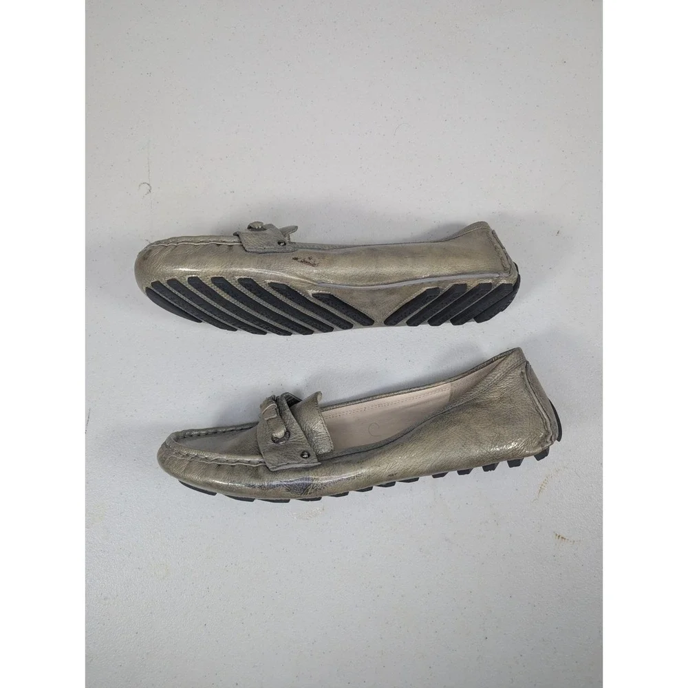 Lacoste Rima Ice Silver Fog‎ Grey Driving Mocs Flats Women 8.5